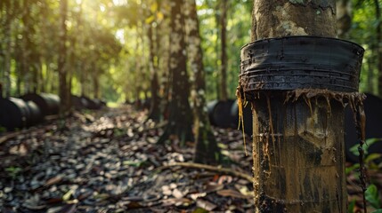 Rubber Latex extracted from rubber tree, Popular industrial - obrazy, fototapety, plakaty