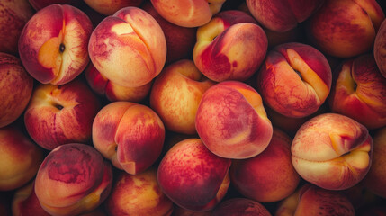 Close-up of fresh peaches in abundance