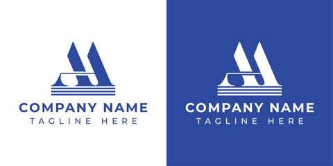 Letters AA Pillar Logo Set, suitable for any business with AA related to Pillar