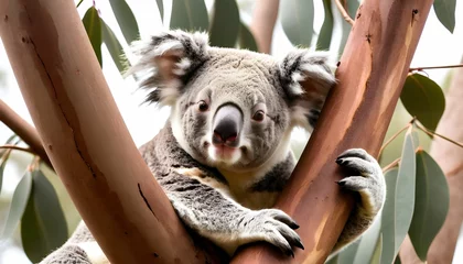 Foto auf Acrylglas A-Koala-Lounging-In-The-Crook-Of-A-Eucalyptus-Tree- © Esra