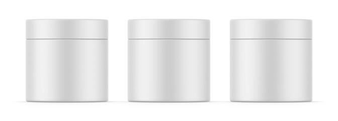 Matte cosmetic cream jar mockup template for branding, 3d illustration