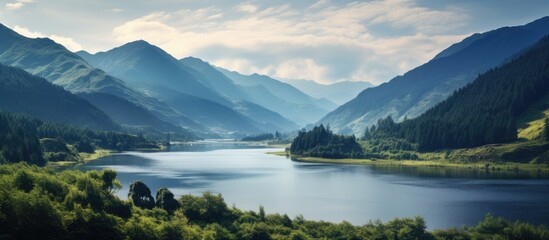 Mountainous terrain with a serene lake