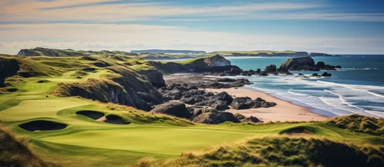 Foto op Plexiglas Golf course by beach with ocean view © HN Works