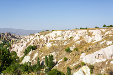 Beautiful view of Goreme National Park and Uchisar village in Cappadocia
