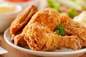 golden crispy buttermilk fried chicken flavorful southern comfort food mouthwatering food photography
