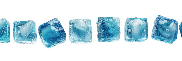 Blue Ice Cubes Row