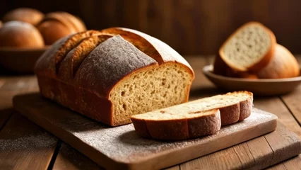 Foto auf Leinwand  Freshly baked bread ready to be savored © vivekFx