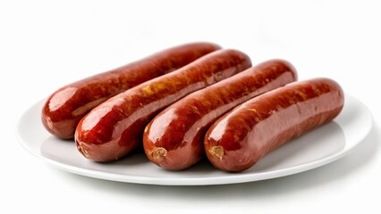  A plate of four delicious hot dogs ready to be enjoyed