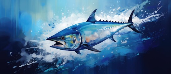 Fototapeta premium Bluefinch splashing in water