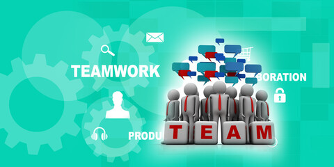 3d illustration business team concept
    