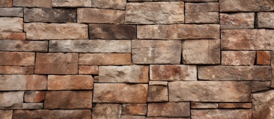 Brick Wall with Intricate Brown and White Pattern