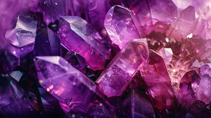 abstract crystals background. crystals mountain stones of purple color. copyspace