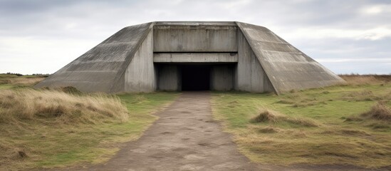Concrete tunnel with a side door