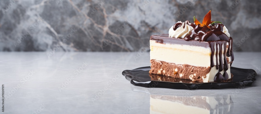 Poster slice of cake on a table
