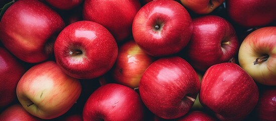 Red and yellow apples in abundance