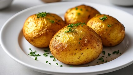  Deliciously roasted potatoes garnished with fresh herbs