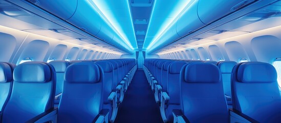 Obraz premium Empty seats row on an airplane