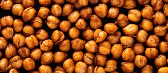 Obraz premium A mound of oven-baked garbanzo beans