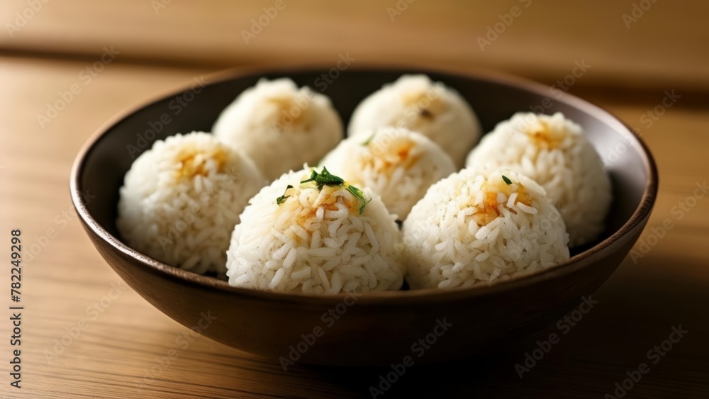 Canvas Prints  Deliciously crafted rice balls ready to be savored