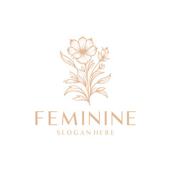 Beautiful flower, feminine and beauty logo vector illustration