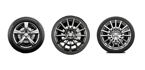 car wheels isolated on white
