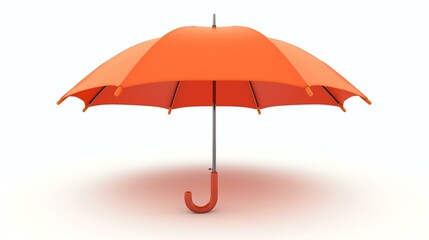 Orange umbrella isolated on white background. 3D rendering.