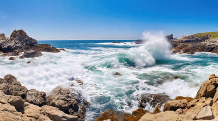 Obraz premium waves on the rocks.