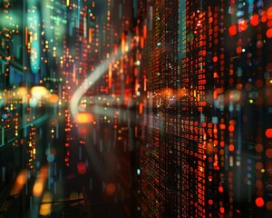 Fototapeta premium A detailed depiction of a stock market screen, with numbers plummeting rapidly, symbolizing the financial crash following a bubble
