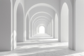 Clean white background with a minimalist design, featuring an open area in the center for customization. there is a light at the end of the tunnel