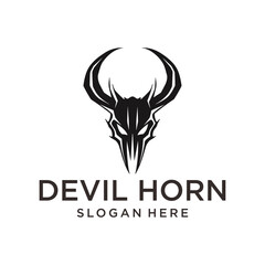 Long horn, vintage logo vector illustration