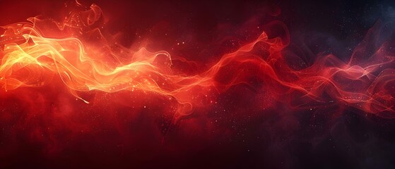 Red Symphony: A Vibrant Dance of Sound Waves. Concept Music, Red, Vibrant, Dance, Sound Waves