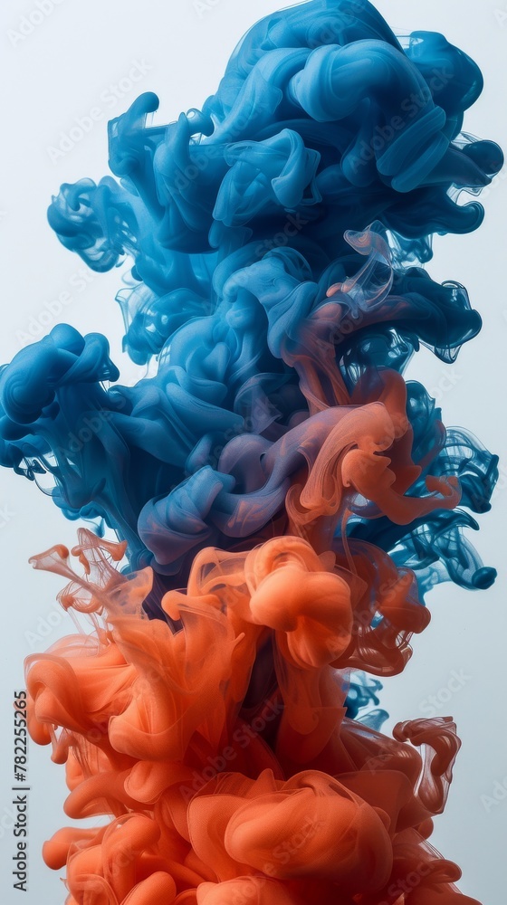 Poster an explosion of colors on a white background, presenting a dynamic spectrum of colors in motion.