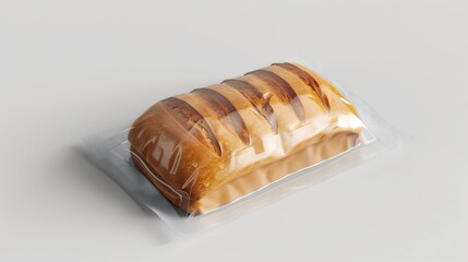 bread packaging mockup clear color, you can see the bread inside.