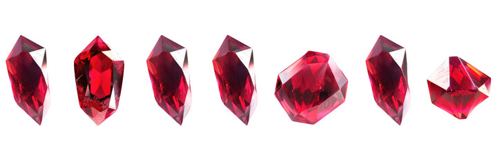 Intense Ruby Gems Isolated Row