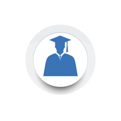 Graduation man icon. Master study celebration people design.