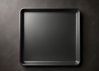 Empty baking, tray for pizza isolated close up top view square. Set
