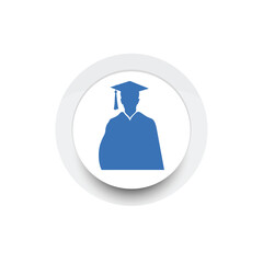 Graduation man icon. Master study celebration people design.