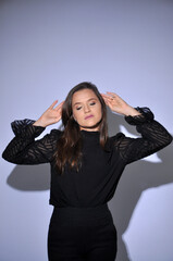 beldade modelo feminina com roupa social executiva mulher de sucesso nos negócios 