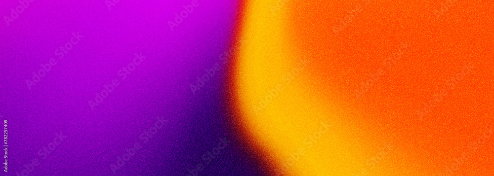 Aufkleber purple and orange grainy gradient abstract background. wide violet and orange banner with grunge noi