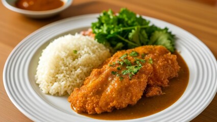  Delicious Asian cuisine served on a white plate