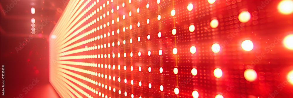 Poster led screen macro, close-up of digital display dots, bright technology and communication concept