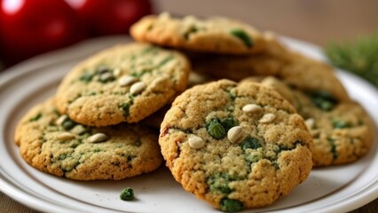  Deliciously baked cookies with a touch of green