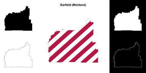 Garfield County (Montana) outline map set
