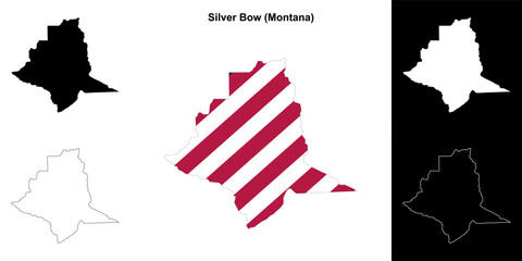 Silver Bow County (Montana) outline map set
