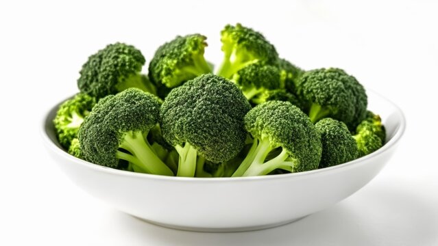  Fresh and vibrant broccoli florets in a bowl