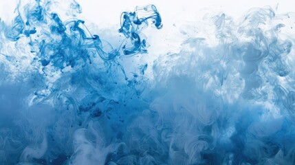 Abstract backdrop with stains of blue incense smoke - obrazy, fototapety, plakaty