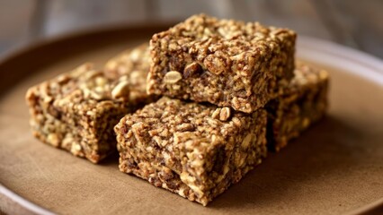 Fototapeta na wymiar Deliciously wholesome granola bars perfect for a healthy snack