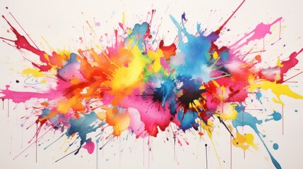 Abstract splashes of bright paint from rich hues. Concept: development of creative skills, background template