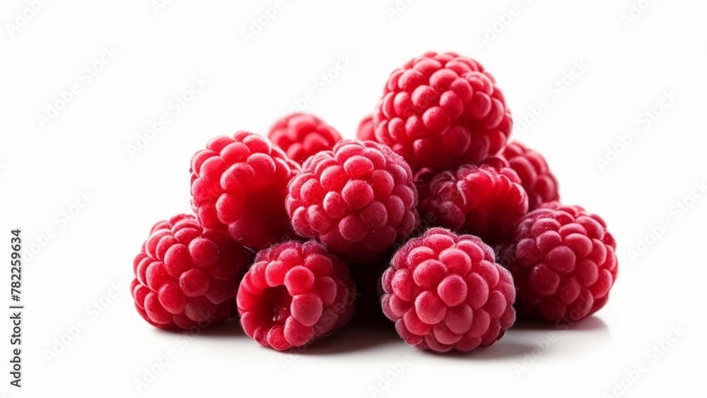 Wall mural  Fresh juicy raspberries perfect for a healthy snack or recipe