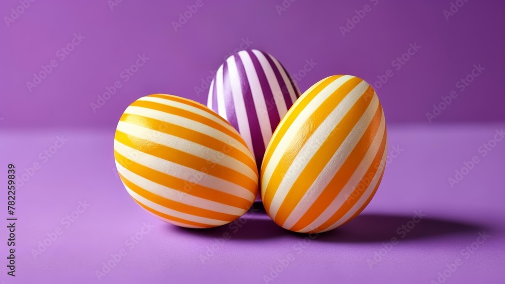 Canvas Prints  Vibrant Easter eggs striped in hues of joy